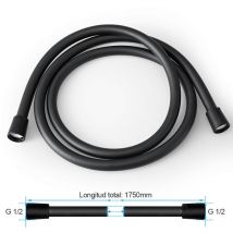 Heilmetz - Manguera de ducha 1,75 m Manguera de ducha Premium con antitorsión Manguera de ducha lisa de pvc con conexión estándar universal g 1/2