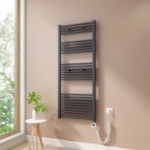 Radiadores Toalleros Eléctricos 661W Radiador Secatoallas Modos Temporizador y Termostato Antracita 140x60cm - Heilmetz