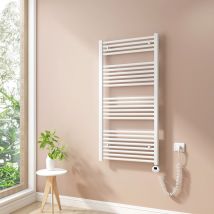 Radiadores Toalleros Eléctricos 600W Radiador Secatoallas Modos Temporizador y Termostato Blanco 120x60cm - Heilmetz