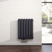 Heilmetz radiateur mural radiateur tubulaire horizontal double raccordement latéral chauffage 55x44cm 573W Anthracite