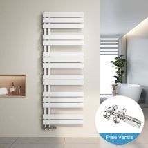 Heilmetz - Radiatore da bagno e Scaldasalviette Valvole Bianco 140x50cm Scaldasalviette + Cromo Valvola