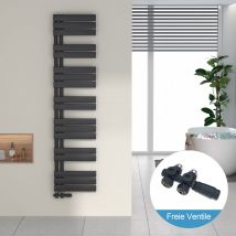 Heilmetz - Radiatore da bagno e Scaldasalviette Valvole Antracite 160x40cm Scaldasalviette + Antracite Valvola