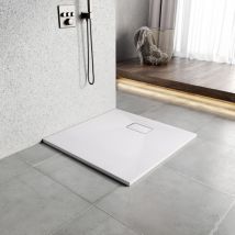 Heilmetz - receveur de douche 90x90cm receveur de douche aspect ardoise antidérapant extra plat durable smc Receveur de douche blanc (sans siphon)
