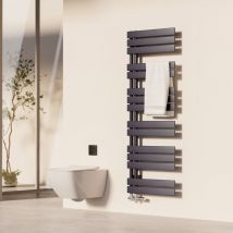 Heilmetz - Sèche-serviettes 140 X 50 Cm Radiateur À Eau Chaude Anthracite, Anti-bactérien, 694w, Pour 7 M²