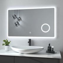 Heilmetz - Specchio da bagno con illuminazione Specchio da parete Specchio da bagno con illuminazione Specchio da bagno a led IP44 a risparmio