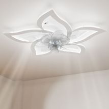 Heilmetz - Ventilateur Lumineux de Plafond, Ventilateur Silencieux avec Éclairage led, 3 Couleurs Lumières et 6 Vitesses, avec Télécommande (Noir,