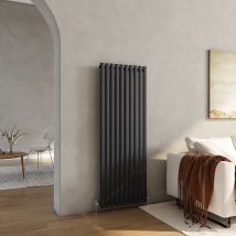 Heilmetz - Vertical Radiator Single Modern Oval Column Radiator Central Heating Radiators 1600 × 590 mm Anthracite