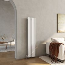 Heilmetz Vertical Radiator Single Modern Oval Column Radiator Central Heating Radiators 1600 × 354 mm White