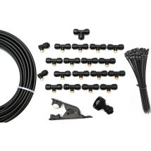 Heim-Nebelsystem zur Kühlung von Terrasse oder Garten. Mit 18 Düsen oder Kühlpunkten, Schwarz, SF3051