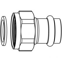 Heimeier - imi Verschraubung mit Pressnippel Rotguss, 22mm, für dn 20, flachdichtend