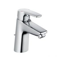 Heinrich Schulte Alpha 320 Waschtischarmatur chrom Waschbeckenarmatur mit Einhebelmischer und Ablaufgarnitur 1 1/4 Zoll Moderne Wasserhahn Armatur