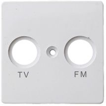 Tv und fm Abdeckung aus Kunststoff, in polarweiß, eckig