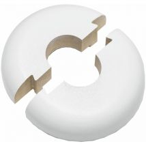 Haro Heizkörperrosette einfach Abdeckrosette für Rohr ø 1/2 Zoll Massivholz weiß