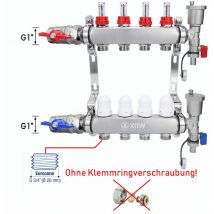 Heizkreisverteiler 4 Heizkreise Fußbodenheizung hkv mit Kugelhähne Flussmesser