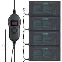 Heizmatte Mit Thermostat, 4 Heizmatten Mit 1 Regler, Für Gewächshäuser, 30 W, Ip67 Wasserdicht, 52,7 X 25,4 Cm