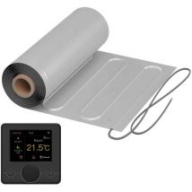 Warmon - Natte chauffante alu 150 W/m² avec Thermostat R7C-716 intelligent WiFi LCD-Couleur noir - 5 m²