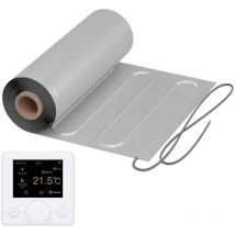 Warmon - Natte chauffante alu 150 W/m² avec Thermostat R7C-716 intelligent WiFi LCD-Couleur blanc - 2 m²