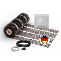 Warmon - Chauffage au sol électrique : Natte chauffante à deux conducteurs pour carrelage classic 150 W/m² avec Thermostat ts 100 Tactile blanc - 8 m²