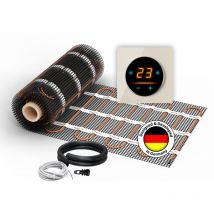 Warmon - Chauffage au sol électrique : Natte chauffante à deux conducteurs classic 150 W/m² avec thermostat WiFi OKE-25 Tactile et cadre en verre