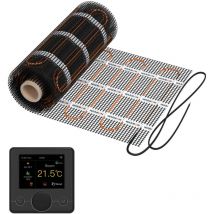 Warmon - Heizmatte classic light 100 W/m² mit Smart Thermostat R7C-716 Smart WiFi Farb-LCD schwarz - 4 m²
