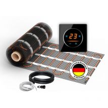 Heizmatte WARMON ULTRA 200 W/m² mit WiFi-Thermostat OKE-25 Touch und schwarzem Garda Abdeckrahmen - 1,5 m²