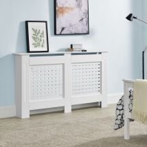[en.casa] - Heizungsabdeckung Charleston 152x19x83 cm mit Ablage Weiß en.casa