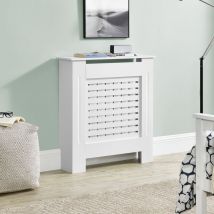 [en.casa] - Heizungsabdeckung Charleston 78x19x82 cm mit Ablage Weiß en.casa