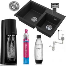 Granitan - hektor Évier en granit à 2 compartiments + Soda Stream Terra
