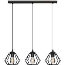 Helam AGAT Lámpara de Techo Suspendida Barra Recta Negra 65cm