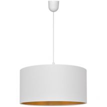Helam - alba Plafón Colgante Cilíndrico Blanco, Dorado 40cm