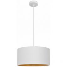 Helam alba Plafón Colgante Cilíndrico Blanco, Dorado 45cm
