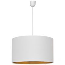 Helam alba Plafoniera Cilindrica Sospensione Bianca, Oro 45cm