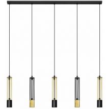 Helam Lighting - Helam bars Gerade Stangen-Pendel-Deckenleuchte Schwarz, Gold 120cm