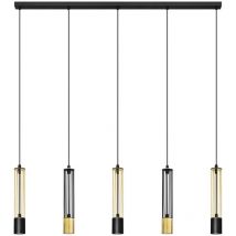 Bars Gerade Stangen-Pendel-Deckenleuchte Schwarz, Gold 120cm - Helam
