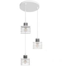 Helam - edison Cluster Lámpara de Techo Colgante Blanco, Cromo 38cm