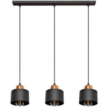 Edison Straight Bar Pendel-Deckenleuchte Schwarz, Kupfer 12cm - Helam