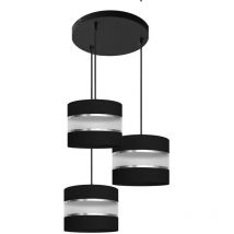 Helam - helen Cluster Lámpara Colgante de Techo Negro, Plata 35cm
