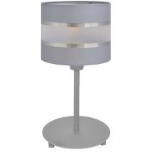 Helam helen Lampada da Tavolo Con Paralume Rotondo Grigio, Argento 20cm