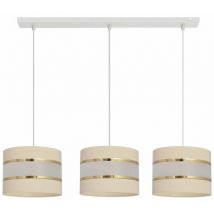 Helam HELEN Lámpara de Techo Colgante Barra Recta Crudo, Dorado, Blanco 65cm