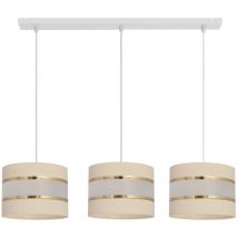 Helam HELEN Lámpara de Techo Colgante Barra Recta Crudo, Dorado, Blanco 65cm