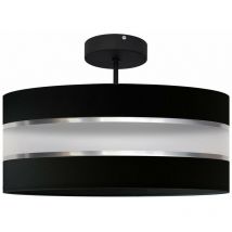 Helam helen Plafón Colgante Cilíndrico Negro, Plata 40cm