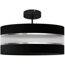 Helam HELEN Plafón Colgante Cilíndrico Negro, Plata 40cm