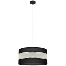 Helam helen Plafoniera Cilindrica a Sospensione Nera, Oro 40cm