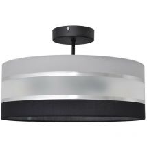 Helam helen Plafoniera Cilindrica Grigio, Argento, Nero 40cm