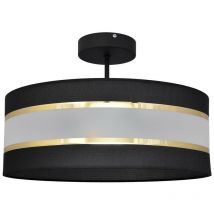Helam helen Plafoniera Cilindrica Nera, Oro 40cm