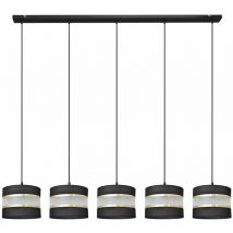 Helam Lighting - Helam helen Plafonnier Suspendu Straight Bar Noir, Or 115cm