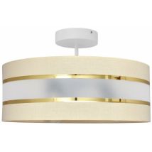 Helam Lighting - Helam helen Plafonnier Suspension Cylindrique Ecru, Doré, Blanc 40cm