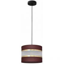 Helam - helen Plafonnier Suspension Cylindrique Marron, Or, Noir 20cm