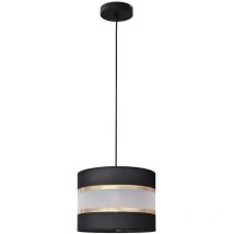 Helen Zylindrische Pendel-Deckenleuchte Schwarz, Gold 20cm - Helam