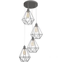 Karo Cluster Pendelleuchte Grau 35cm - Helam